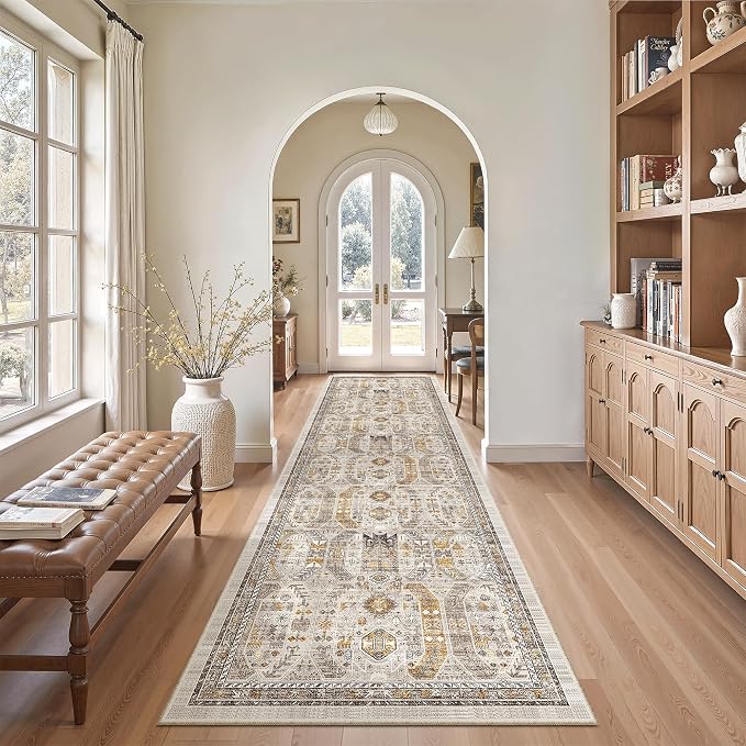 Madane Hallway Runner Rug 2'6''x10' Kitchen Runner, Non Slip Vintage Runners
