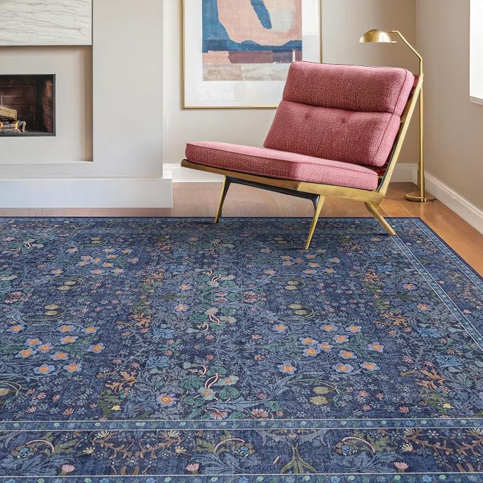 Dark Navy Blue Living Room Rug 5x7 Area Rug