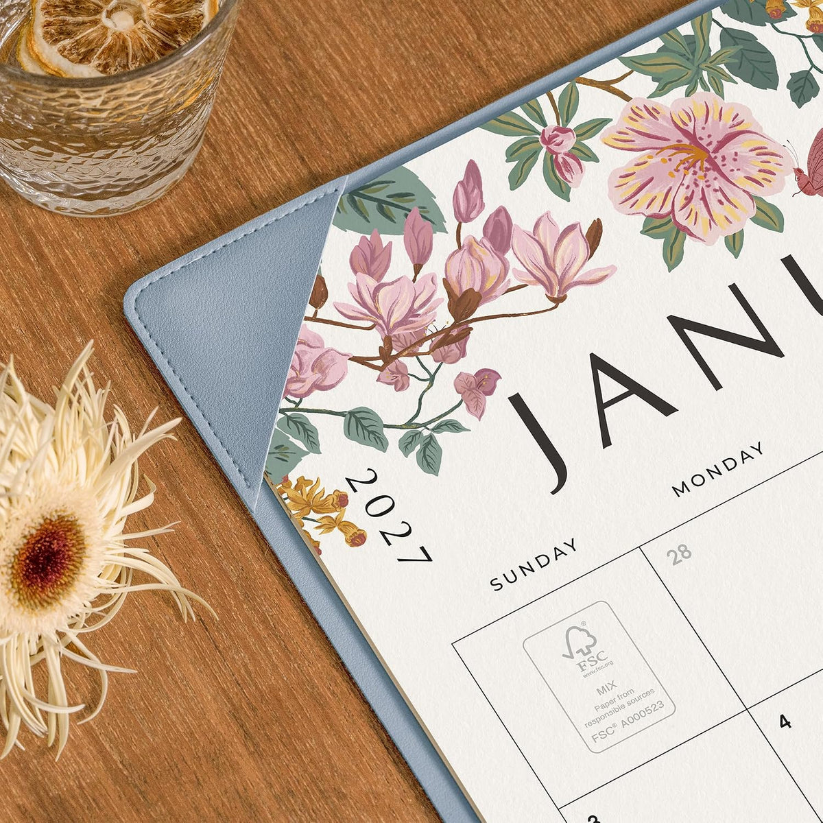 Cabbrix Desk Calendar 2027, Large Desk Pad Calendar 22 x 17" (Blue)