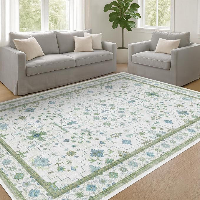 Hazo Haus Cream Oushak 6x8 Bedroom Rug