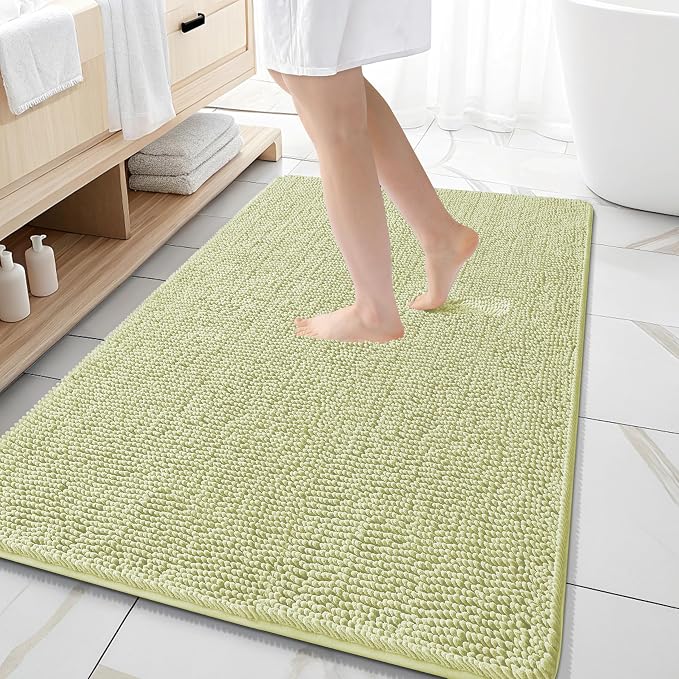 OLANLY Large Bathroom Rugs 59x35, Extra Soft Absorbent Chenille Bath Rugs