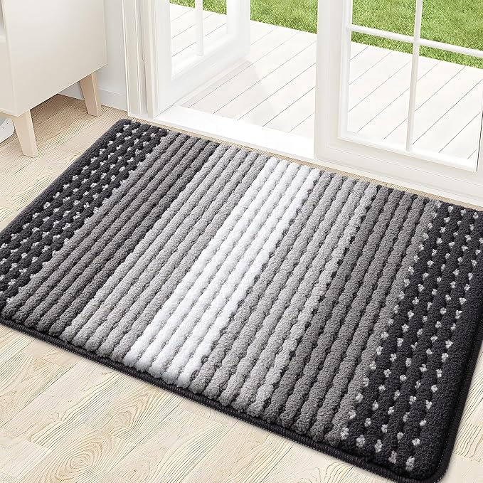 Kitinjoy Indoor Outdoor Door Mat, 32x20 Non-Slip Absorbent Dirt Trapper