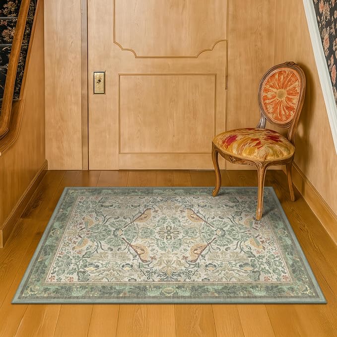 Sage Green Boho Bathroom Rugs