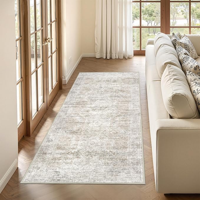 3x6 Runner Rug Non Slip, Thin Entryway Washable Rug