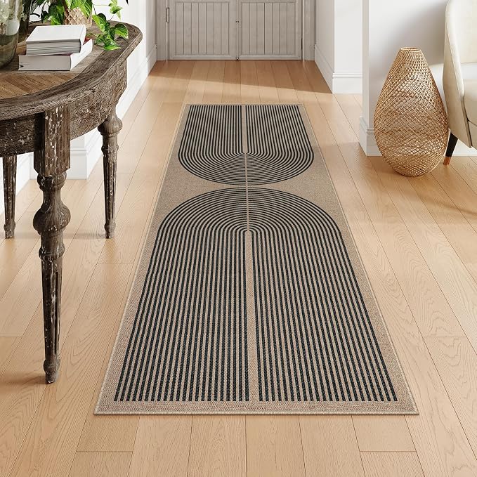 Lahome Modern Rainbow Easy Jute Outdoor Runner Rug, 2x6 Runners
