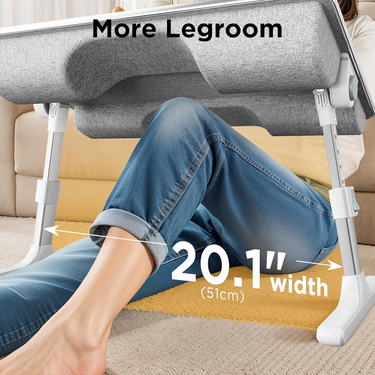 FoldWise 2-in-1 Bed & Lap Desk with Soft Cushion, Adjustable Height & Angle