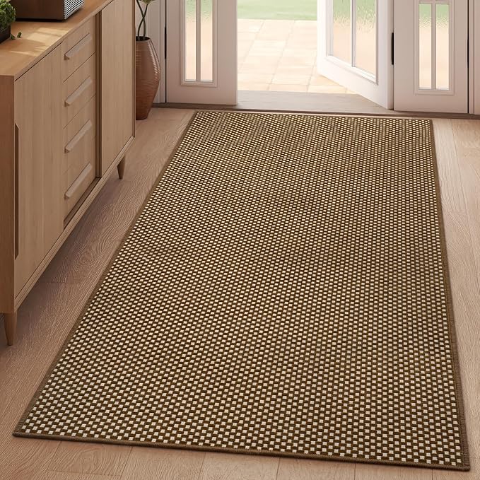 YDKGL 3x5 ft Area Rug Entryway Runner Rug Non Slip Washable, Boho Woven Kitchen