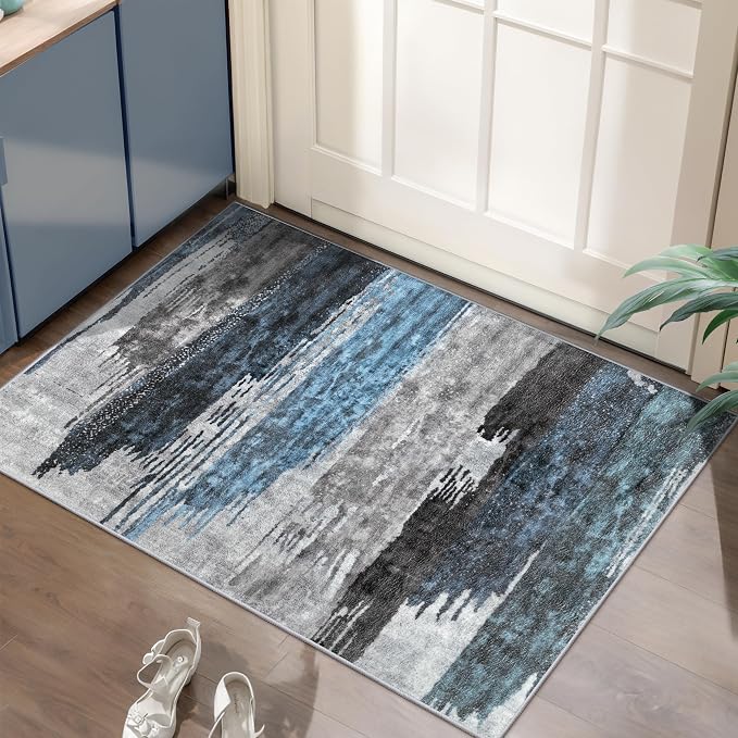Ciicool Modern Abstract Area Rug 2x3 Washable Small Entryway Rug, Non-Slip Low