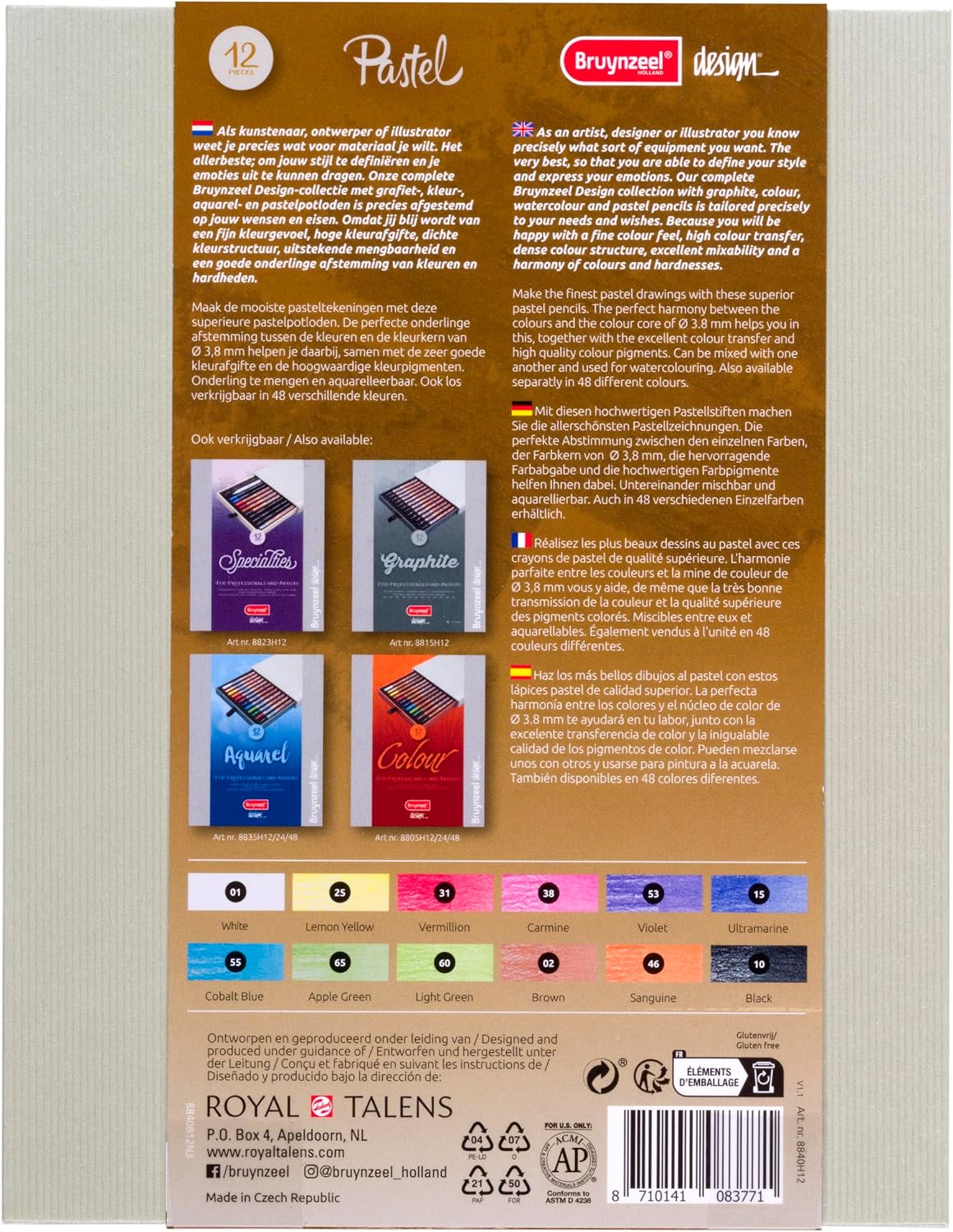 ターレンスジャパン(Talens Japan) Bruynzeel 12 Colors Set of 12 Pastel Pencils