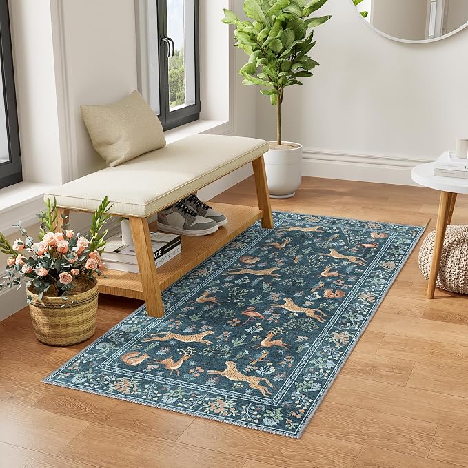 DUKINO 2x4 Rug for Hallway, Washable Kitchen Runner Rug
