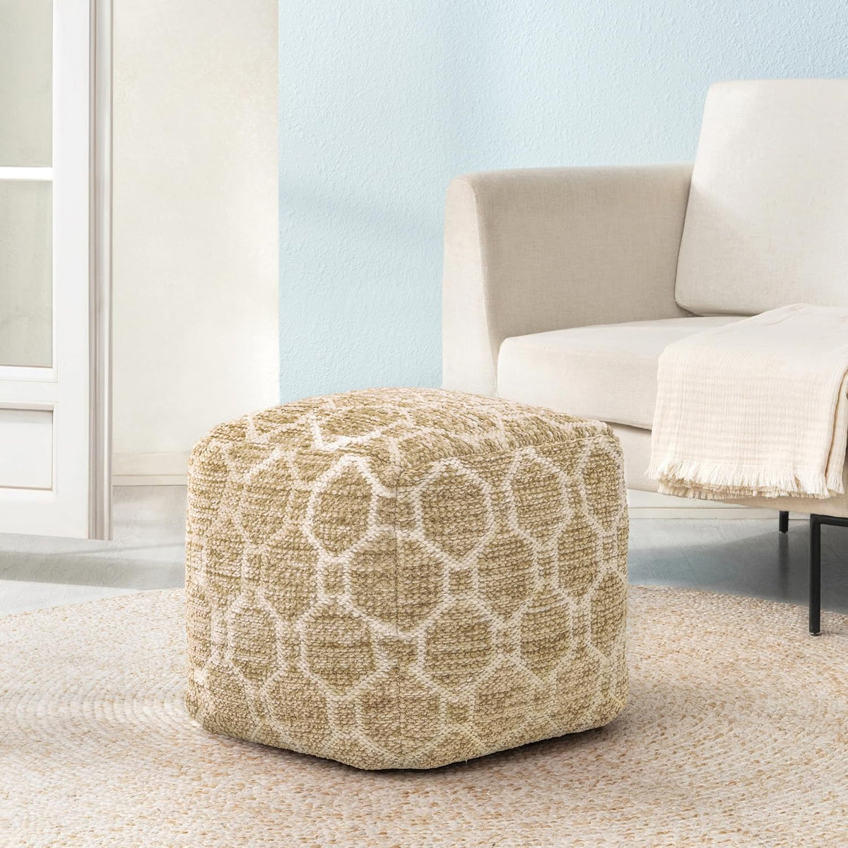 Anji Mountain 20" H x 20" W Handmade Pouf Ottoman for Living Room & Couch