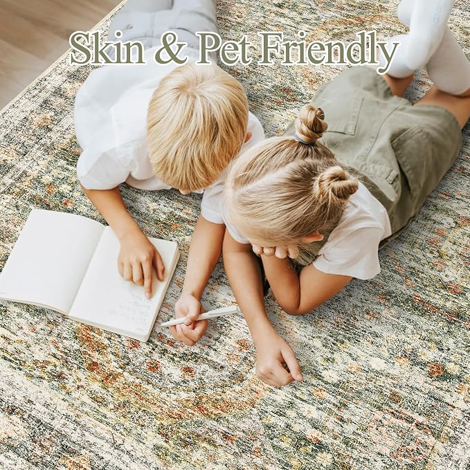 Soalmost 6x9 Area Rug for Living Room Washable 6x9 Non-Slip Modern Rugs for