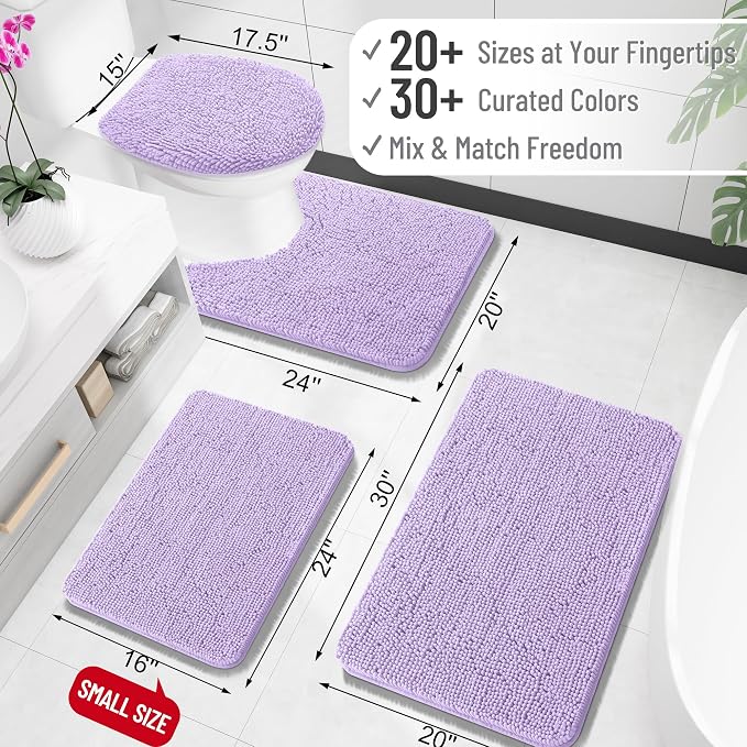 OLANLY Large Bathroom Rugs 44x32, Extra Soft Absorbent Chenille Bath Rugs