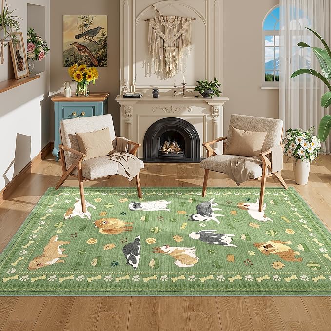 DUKINO 3x5 Area Rug, Lightweight Washable Entryway Rug