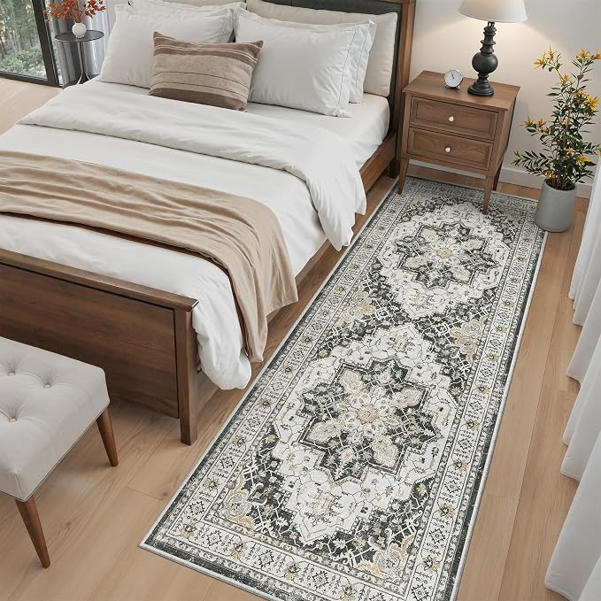 Madane Hallway Runner 3x8, Kitchen Rugs Washable Entryway Rug Vintage Kitchen
