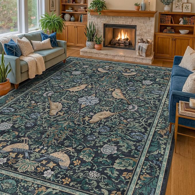 Soft Washable 9x12 Area Rug for Living Room, Bedroom Stain Resistant