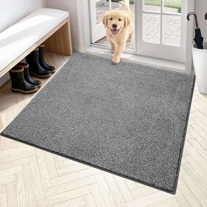 PURRUGS Dirt Trapping Door Mat 48" x 48", Non-Slip Machine Washable Entryway Rug