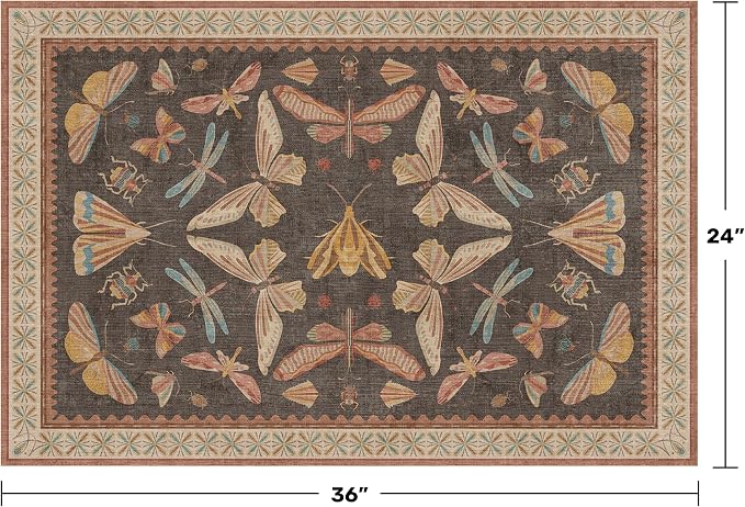 Vintage 2x3 Entry Way Rugs Indoor, Stain Resistant Washable Kitchen Rugs Non