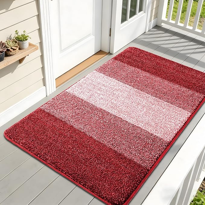 Kitinjoy Indoor Outdoor Door Mat, 59x32 Non-Slip Absorbent Dirt Trapper