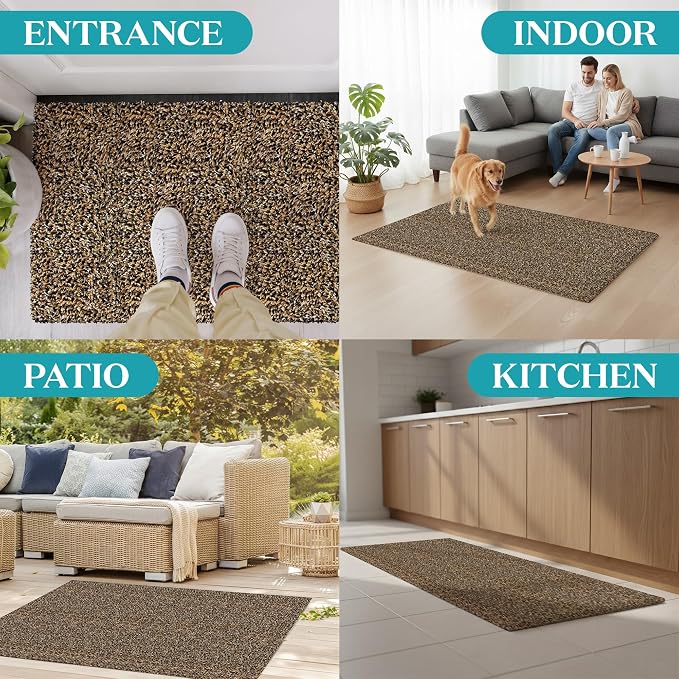 Premium Microfiber Indoor Door Mat – 24"x36" Washable Entry Mat, Waterproof