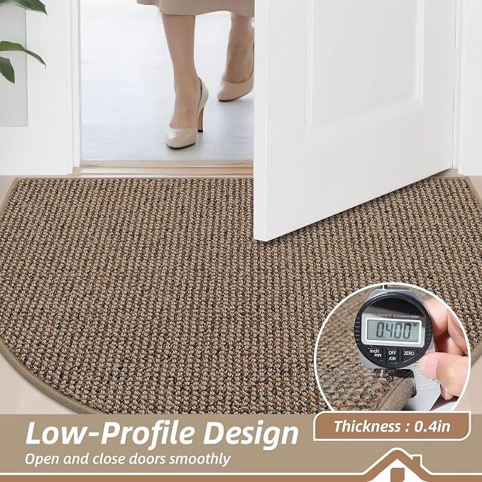 BEQHAUSE Dirt Trapper Door Mat 48" x 72" Half Circle Non Slip Washable Doormats