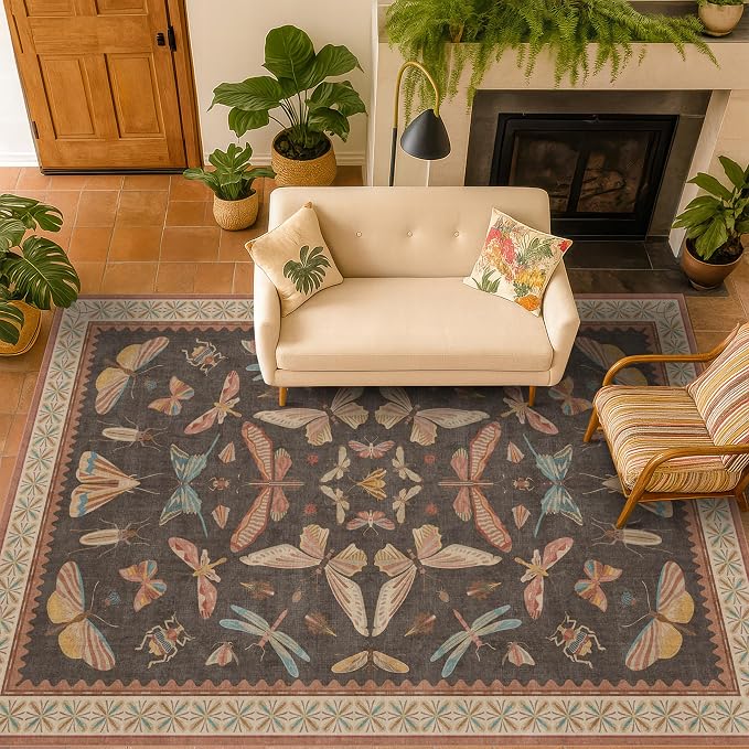Washable 6x8 Area Rug for Living Room, Ultra Soft Carpet for Bedroom & Dining