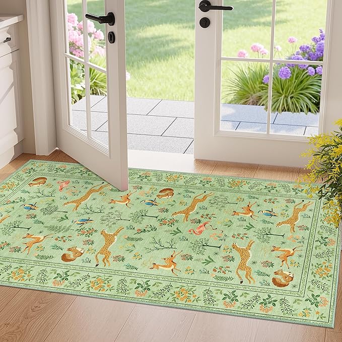 DUKINO 2x4 Rug for Hallway, Washable Kitchen Runner Rug