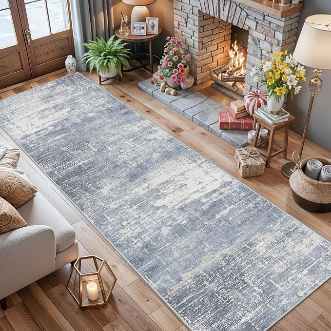Washable 12ft Hallway Runner Rug: Non-Slip 2'6x12 Kitchen Rugs Low-Pile