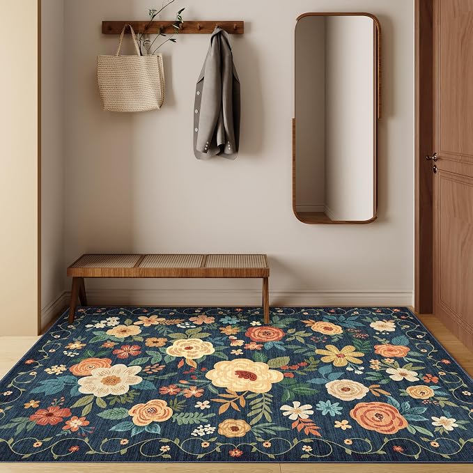 DUKINO 3x5 Area Rug, Floral Rugs