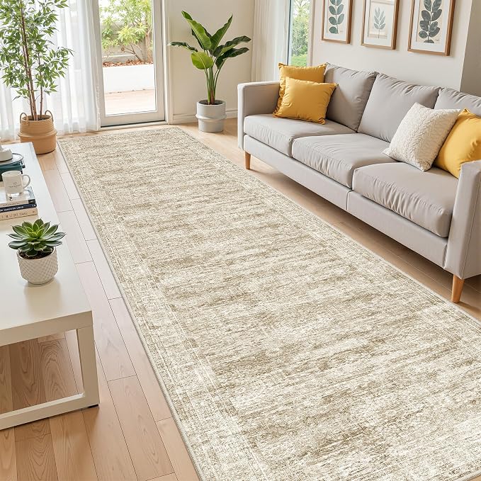 Washable Runner Rug 2.5x12, Non-Slip Long Bathroom Rugs Runner