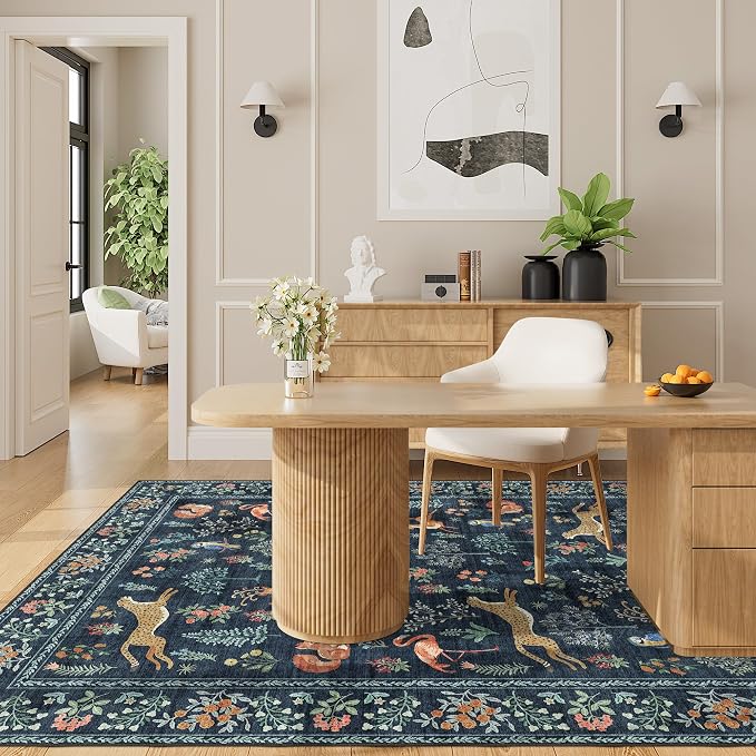 DUKINO 4x6 Rug, Washable Animal Area Rug