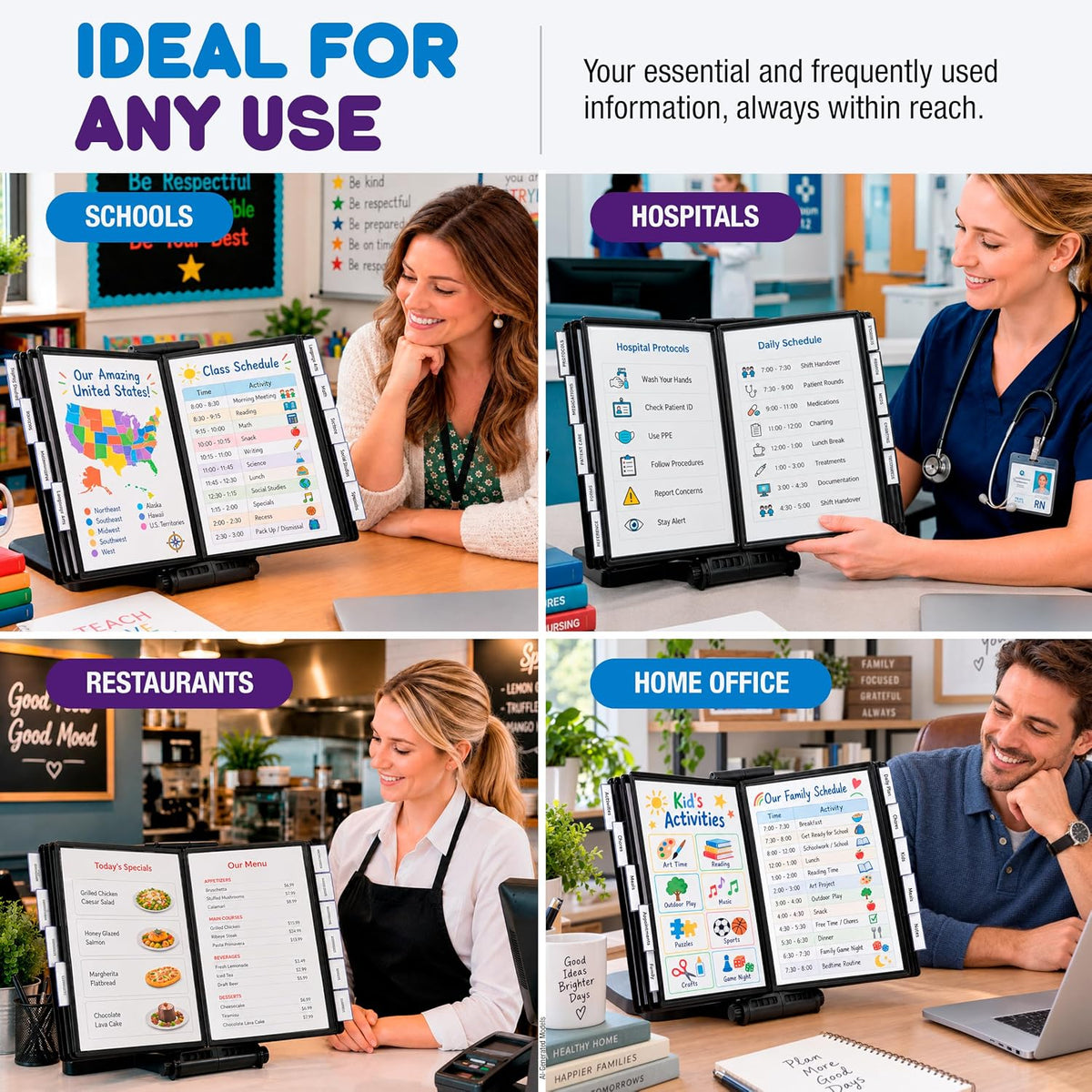Ultimate Office AdjustaView Expandable Desk Reference Display Organizer 20B