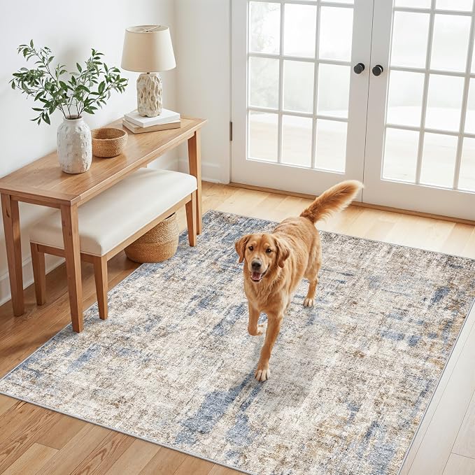 4x4 Square Entryway Rug Washable – Non-Slip Small Area Rug
