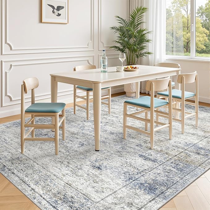 6x9 Area Rugs for Living Room, Soft Low Pile Indoor Washable Rugs for Bedroom