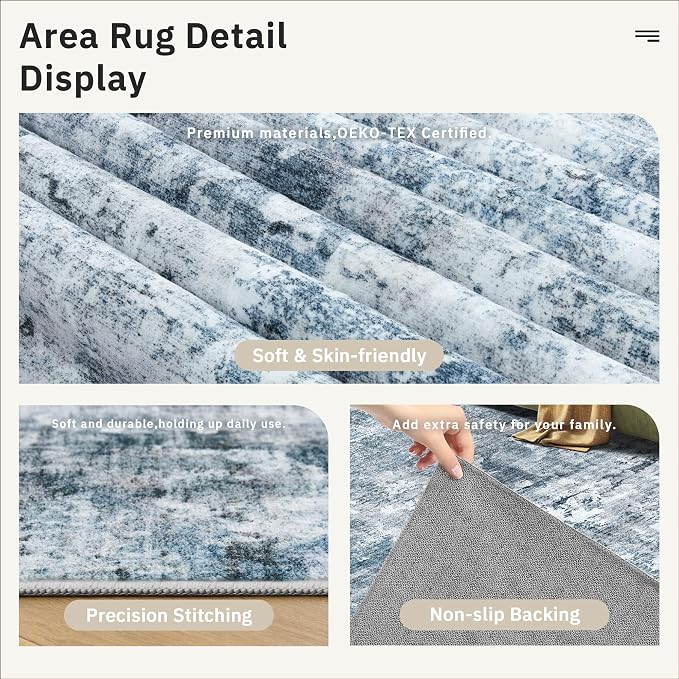 Soalmost Area Rug 6x9 Abstract Rugs