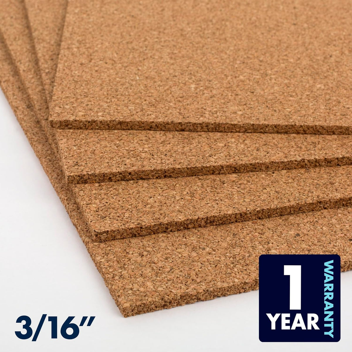 Quartet Cork Tiles, Bulletin Board Cork Panels 12" x 12" x 3/16", Natural, 8 Count (108) 12" x 12" (Pack of 10)