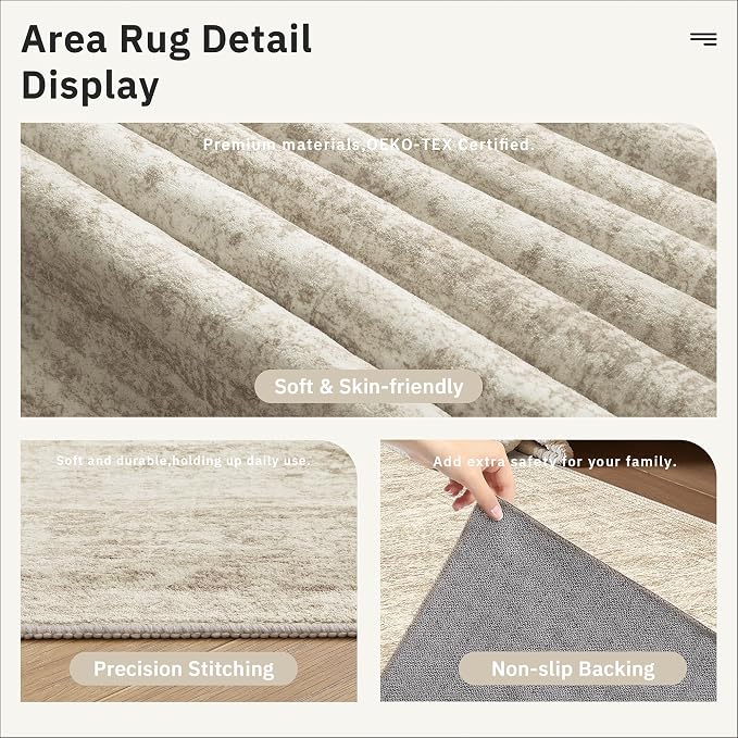 Soalmost Runner Rug 2'6" x 12' Washable Non-Slip Runner Rugs