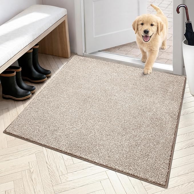 PURRUGS Dirt Trapping Door Mat 36" x 36", Non-Slip Machine Washable Entryway Rug