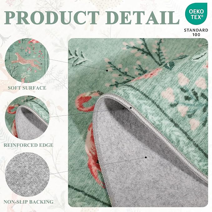 DUKINO 2x6 Rug for Hallway, Washable Kitchen Runner Rug