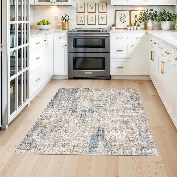 4x4 Square Entryway Rug Washable – Non-Slip Small Area Rug