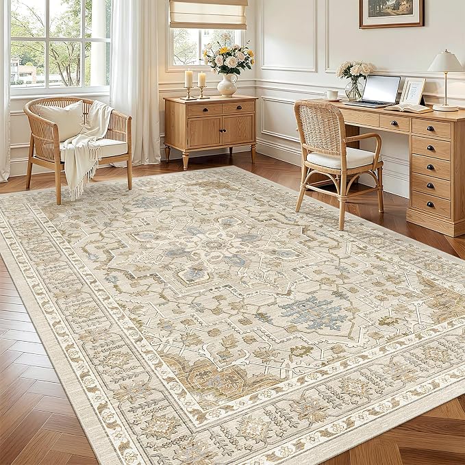 Madane 6x9 Area Rugs for Living Room, Stain Resistant Washable Rugs, Non-Slip
