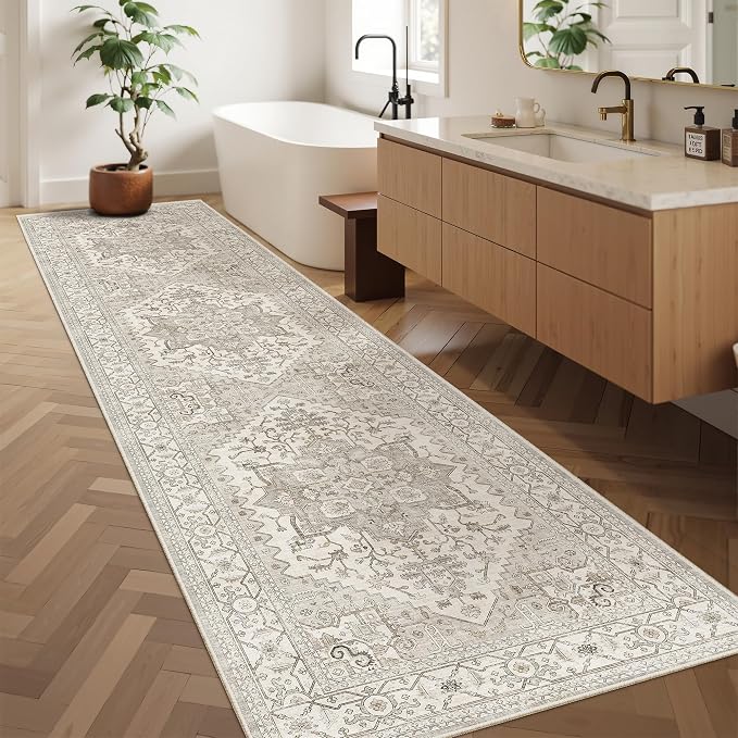 Madane Hallway Runner Rug 2'6''x10' Kitchen Runner, Non Slip Vintage Runners