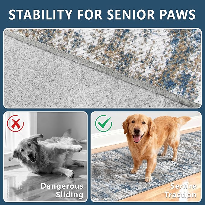 Washable Carpet Runners for Hallway 16ft-Non Slip Floor Runners for Dogs