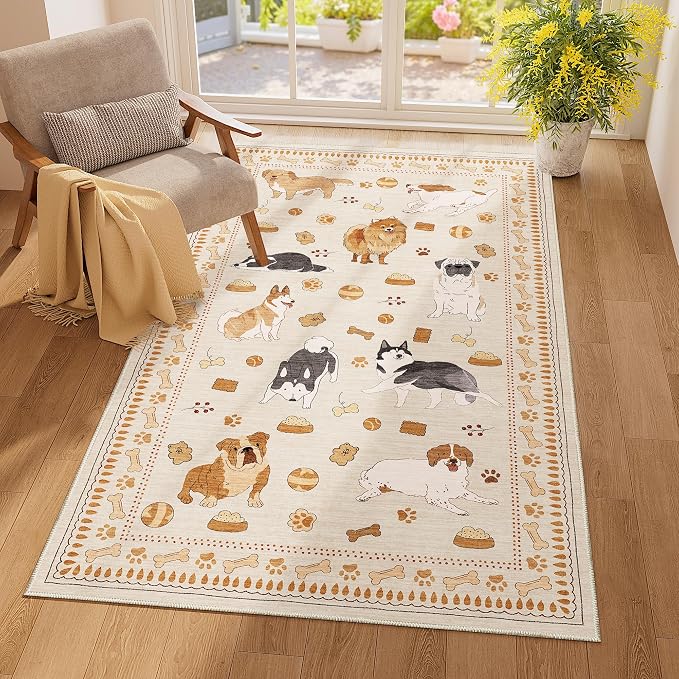 DUKINO 3x5 Area Rug, Lightweight Washable Entryway Rug