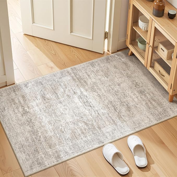 2x4 Washable Rug Runner for Bathroom, Soft Entryway Rug for Laundry Room