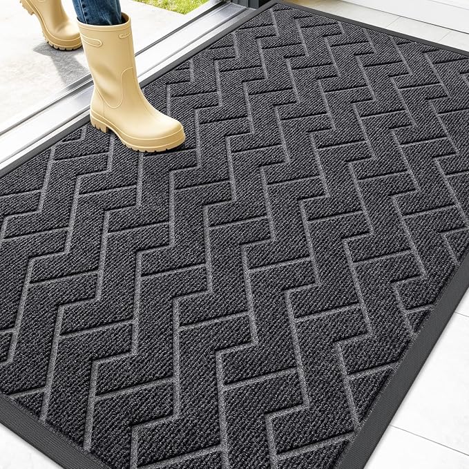 OLANLY Front Door Mat Indoor Outdoor Entrance, Waterproof All-Season,