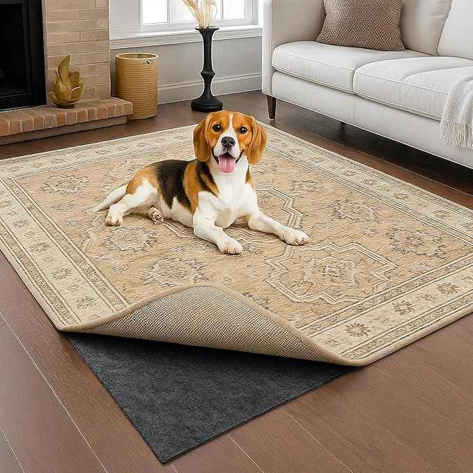 Deep Dream Dual Surface 3'x5' Rug Pad, Waterproof 1/8" Thick Felt + Natural