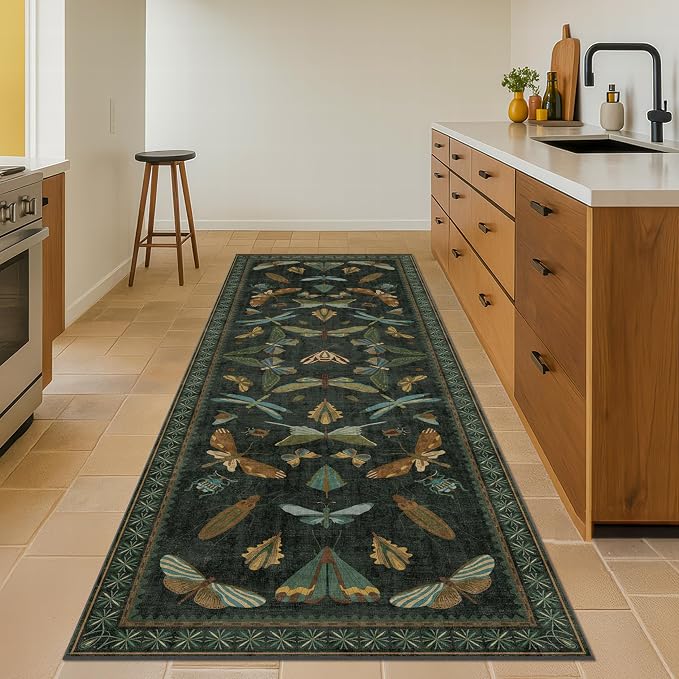 Dark Green 2'6"x12' Long Runner Rugs