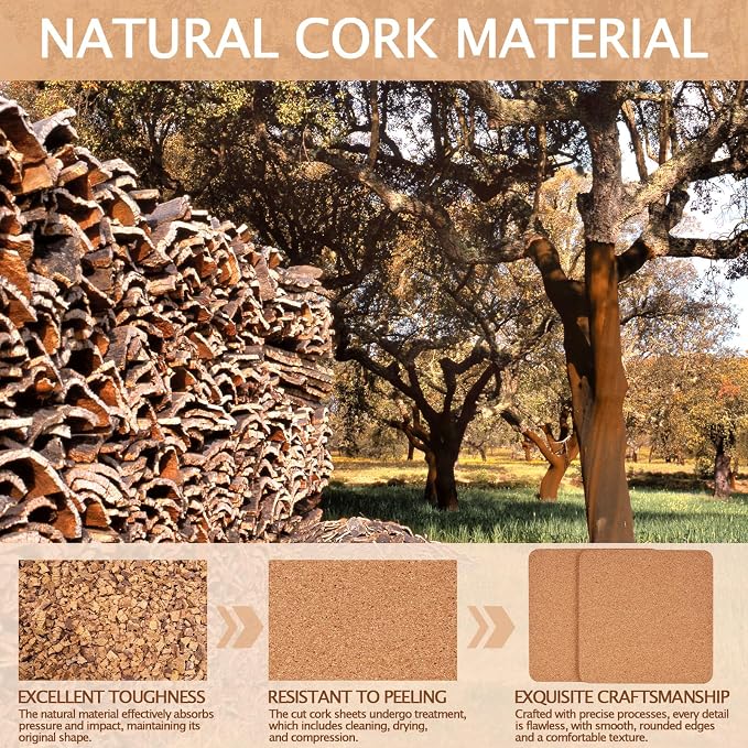 160 PCS Cork Coasters for Laser Engraving, Thick Absorbent Blank Coasters | 4