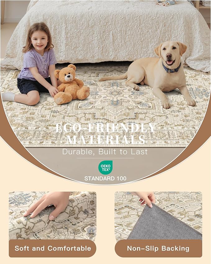 Madane Washable Rug 8x10 Area Rugs